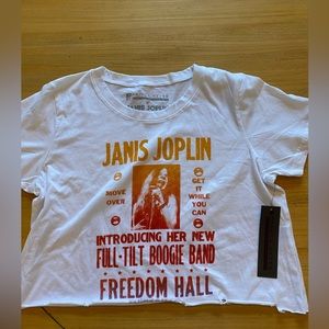New With Tags Prince Peter X Janis Joplin Cropped distressed tee size medium